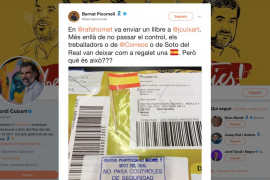 Envien un llibre a Cuixart, el veten i el retornen amb una bandera espanyola