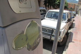 Una de les màquines afectades pels actes vandàlics.