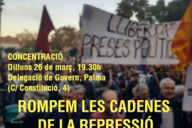 Convoquen una concentració a Palma contra la repressió de l'Estat espanyol