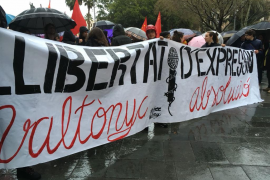 Imatge de la manifestació en suport del raper Valtonyc.