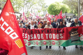 Imatge de la manifestació per unes pensions dignes.