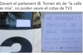 Tornen a deixar un missatge d'odi al cotxe de la corresponsal de TV3 a les Balears