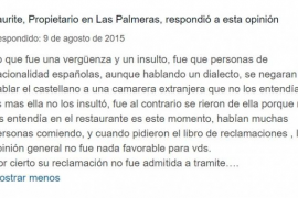 La catalanofòbia del restaurant 'Las Palmeras' de Deià, també a TripAdvisor