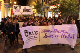 Moment de la manifestacó d'aquest dimarts a Palma.