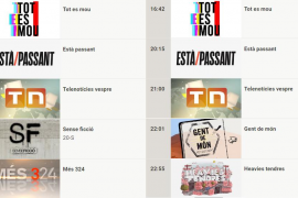 Graella de programació de TV3 i TV3CAT per a aquest dijous