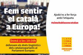 El debat se celebrarà dia 17 de març entre les 10.30 i les 11.10h i es podrà seguir per streaming en el web del Parlament Europeu. La Plataforma per la Llengua en farà seguiment amb l’etiqueta #SiMeHablasEnCatalan