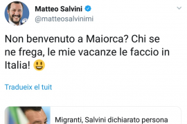 El ministre d'Interior italià respon al Consell amb una bravata: «Chi se ne frega. La mie vacance le faccio in Italia»