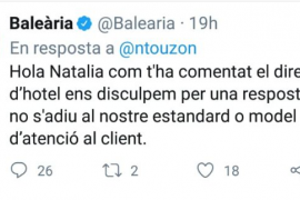 Baleària es disculpa i desautoritza el seu empleat: «La resposta que no s'adiu al nostre model d’atenció al client»