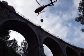 Mitjans aeris per reforçar els Cinc Ponts amb 140 tones de formigó