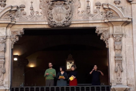 Imatge de l'escenificació del pregó de les festes de Sant Sebastià d'aquest 2019.