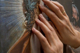 La reproducció de l'obra del Museu de Mallorca, 'Entrebigat de les Justes' dels Mestres de l'Almudaina s'ha realitzat amb motiu de l'exposició.