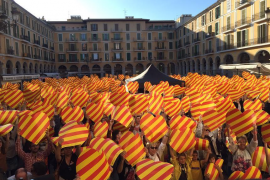 La plaça Major de Palma s’ha omplert de cors quadribarrats.