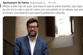 Hackegen el compte de Twitter de l'Ajuntament de Palma i amenacen de mort Antoni Noguera