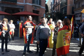 El president de Foro Baleares, Cosme Brull, entitat organitzadora de la manifestació espanyolista celebrada aquest dissabte a Palma.