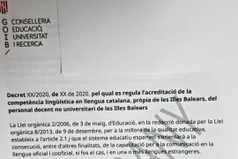 La Conselleria d'Educació preveu rebaixar l'exigència lingüística als docents