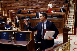 Pedro Sánchez, president del Govern espanyol, durant la compareixença d'aquesta setmana.