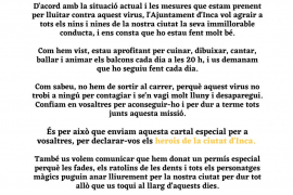 L’Ajuntament d’Inca declara «herois de la ciutat» tots els infants
