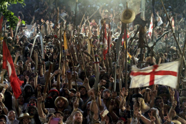 SOLLER. FIESTAS PUEBLOS. CELEBRACION DEL FIRO DE SOLLER CON LA BATALLA DE MOROS Y CRISTIANOS.