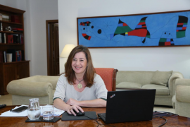 Armengol durant la reunió mantinguda aquest diumenge.