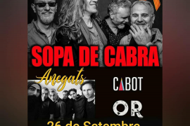 Sopa de Cabra, Anegats, Cabot i OR actuaran el 26 de setembre a Inca