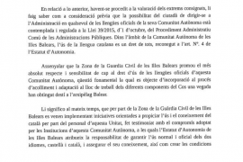 El coronel de la Guàrdia Civil trasllada al president de l'OCB el seu «compromís» amb els drets lingüístics dels ciutadans de les Balears