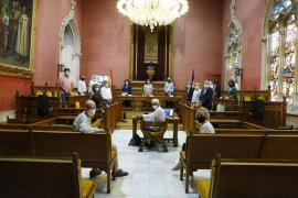 La sala de plenos del Consell de Mallorca durante la constituciÃ³n del Observatorio del Paisaje.