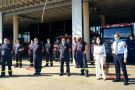 Minut de silenci al parc de Bombers de Son Malferit en memòria Magdalena Rigo, la primera bombera de l'Estat