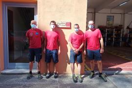 El caporal Miquel Àngel Franco, juntament amb Carles Gastalver, Carles Sànchez i Lluc Oliver.