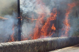 Grans flames i molt de fum van crear alarma a al zona.