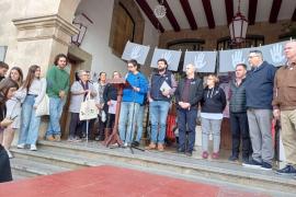 Lectura del manifest institucional avui matí a l'Ajuntament de Sóller.