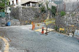 Punt on començaria la col·locació de les llambordes.