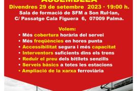 Serveis Ferroviaris de Mallorca no permet que l'Associació d'Usuaris del Tren es pugui anunciar a les estacions