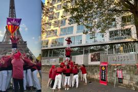 Pilars reivindicatius dels Castellers de Mallorca a París, davant la UNESCO i a Palma