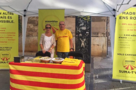 Cristòfol Soler, dirigent de l’ASM, a la paredeta de l’entitat sobiranista.