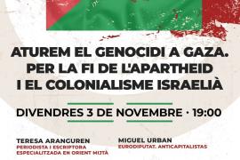 Organitzen un acte «per la fi de l'apartheid i el colonialisme israelià» a Palma