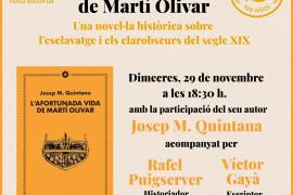 Josep Maria Quintana recrea el passat esclavista de les Balears a ‘L’afortunada vida de Martí Olivar’