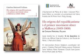 Catalina Martorell presenta 'Els orígens del republicanisme i el primer moviment obrer a Mallorca (1849-1868)' a Maria de la Salut