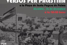 'Versos per Palestina', aquest dissabte a la plaça Santa Pagesa de Palma