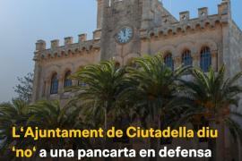 L'Ajuntament de Ciutadella no permet que es pengi una pancarta amb el lema 'Qui estima la llengua la protegeix'