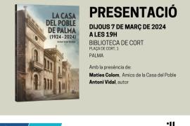 Presentació de ‘La Casa del Poble de Palma (1924-2024)’ d’Antoni Vidal a la biblioteca de Cort