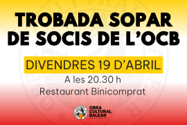L'OCB organitza una trobada-sopar de socis