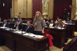 La portaveu del PP al Parlament, durant la seva intervenció.