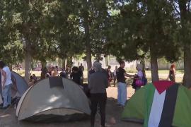 Primera jornada d'acampada en favor de Palestina a la UIB