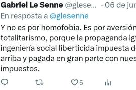 El president del Parlament, Gabriel Le Senne embruteix la Institució amb el seu odi públic cap a les persones LGTBI+