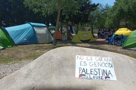 Imatge de l'Acampada per Palestina de la UIB que continua aquest dissabte.