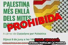 Denuncien la prohibició de la xerrada 'Palestina més enllà dels mites d'Israel' a la Biblioteca de Cort