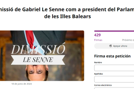 Una petició a Change.org demana signatures per fer dimitir Le Senne com a president del Parlament