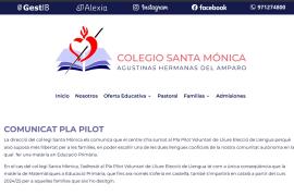 El Col·legi Santa Mònica de Palma comunica que aprofitarà el pla del Govern per augmentar l'ensenyament en català