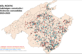 Els xalets edificats en sòl rústic a Mallorca han consumit més de 580 hectàrees dins el període 2015-2023