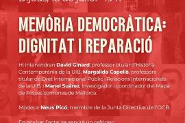 L'OCB organitza una tertúlia sobre 'Memòria democràtica: dignitat i reparació'